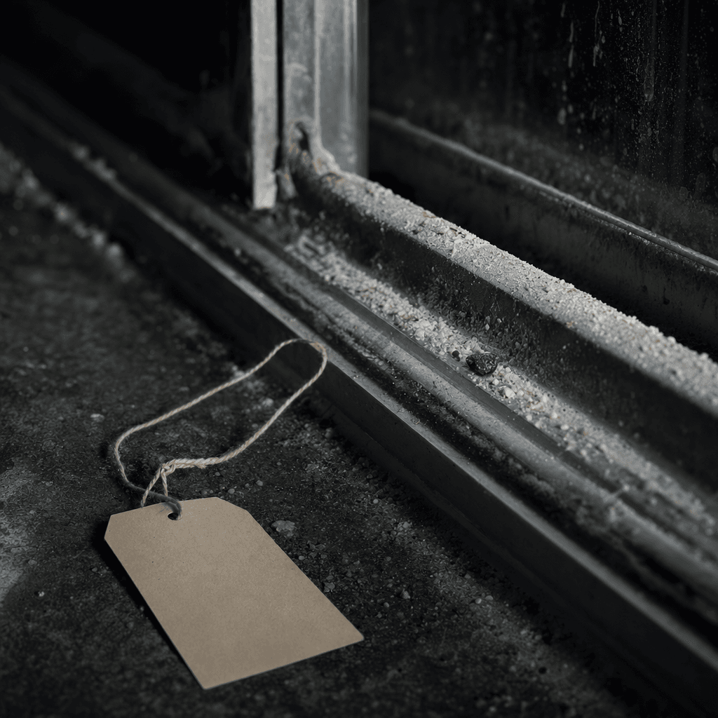 Evidence photograph: the shower door track